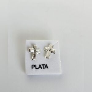 925 Sterling Silver Cross Stud Earrings ✨ Dainty Religious Minimalist